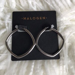 Halogen silver hoop earrings
